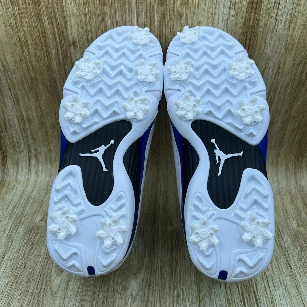 Nike Air Jordan 14 Retro Golf Men's Size 8.5 White Hyper Royal Spiked HJ7710-101